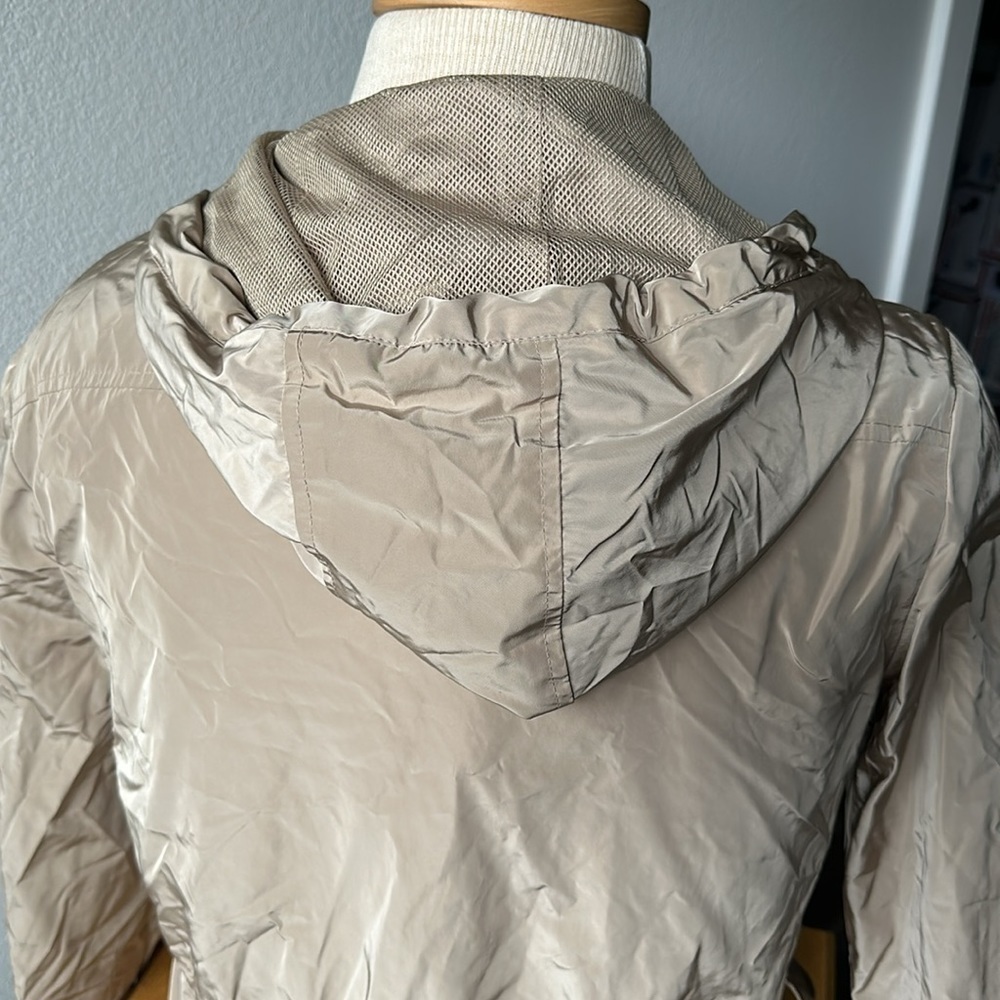 Talbots jacket size 14 cream gold ir hooded double zipper drawstring coat - Picture 4 of 11